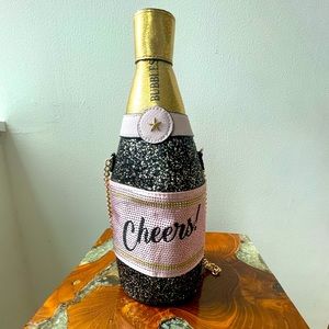 Aldo Champagne Bottle with Glitzy Shine Crossbody Bag - Rare Find